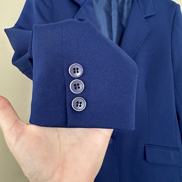 Givenchy Sport Single Breasted Blazer Suit Jacket Coat Women 16 VTG Navy Blue - Picture 4 of 9